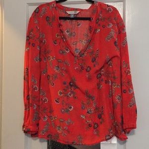Orange flower blouse